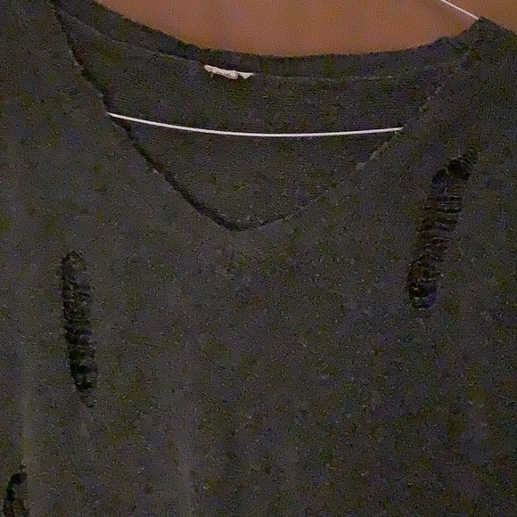 Garage Distressed Cropped Gray Sweater - Picture 2 of 7